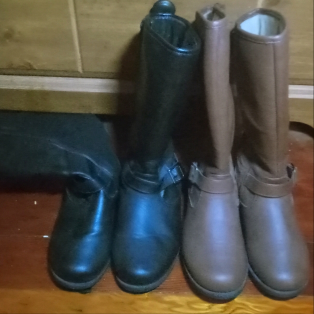 Stylish Black and Brown Riding Boots